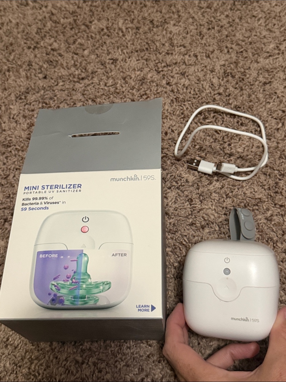 Munchkin White Mini UV Sterilizer with USB Cable